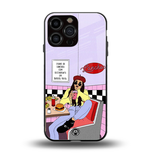 foodie diner back phone cover | glass case for iphone 14 pro max