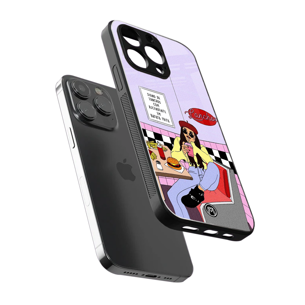 foodie diner back phone cover | glass case for iphone 14 pro max