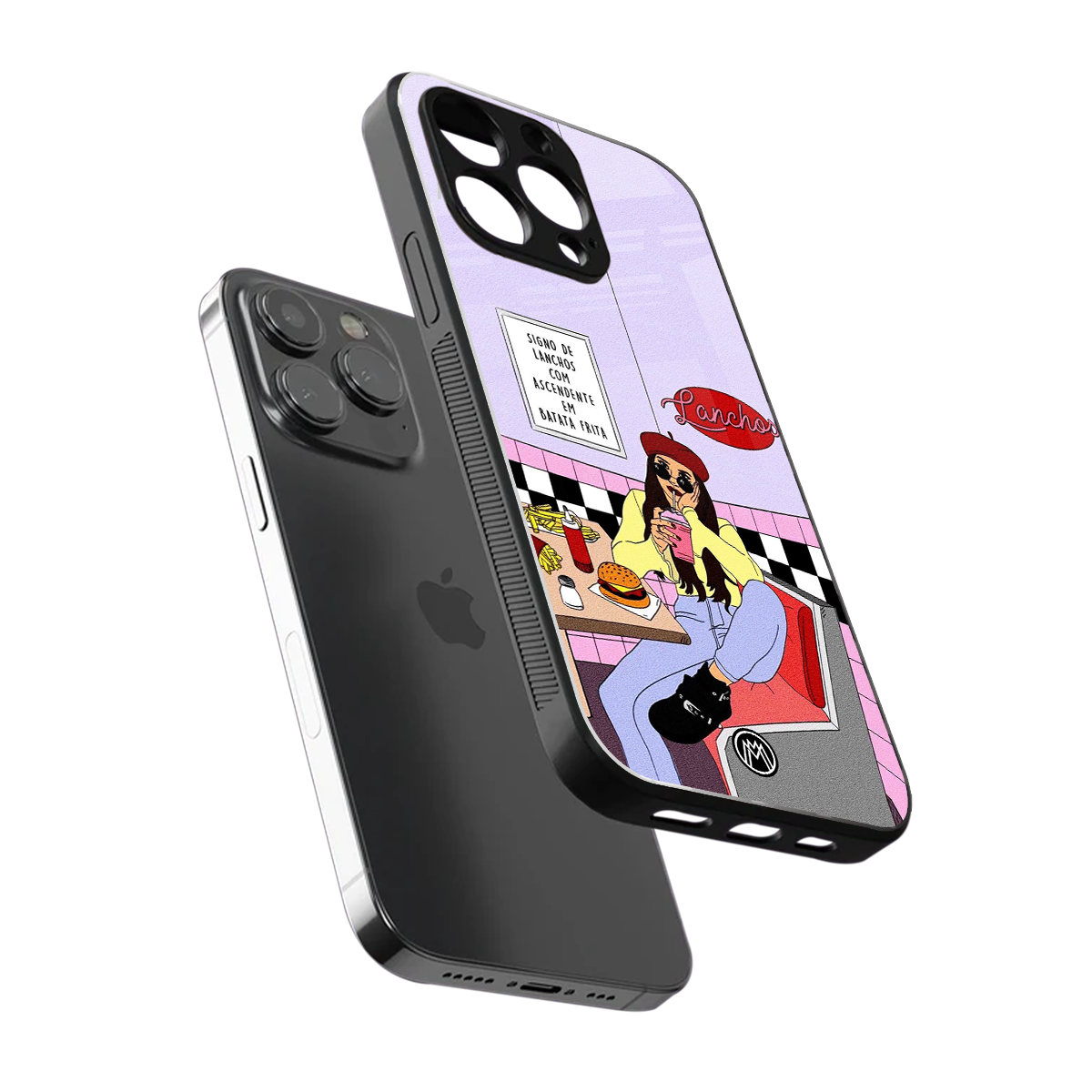 foodie diner back phone cover | glass case for iphone 15 pro max