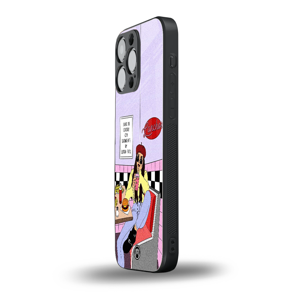 foodie diner back phone cover | glass case for iphone 14 pro max