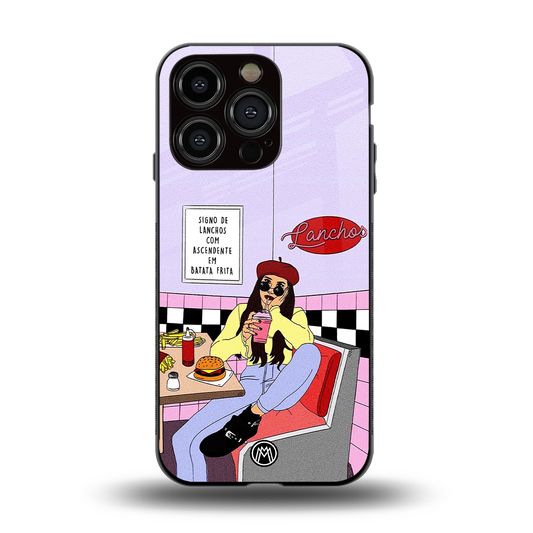 foodie diner back phone cover | glass case for iphone 14 pro