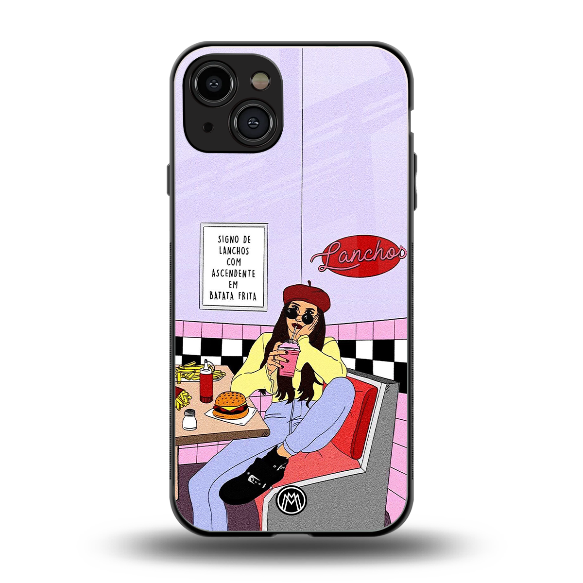 foodie diner back phone cover | glass case for iphone 15