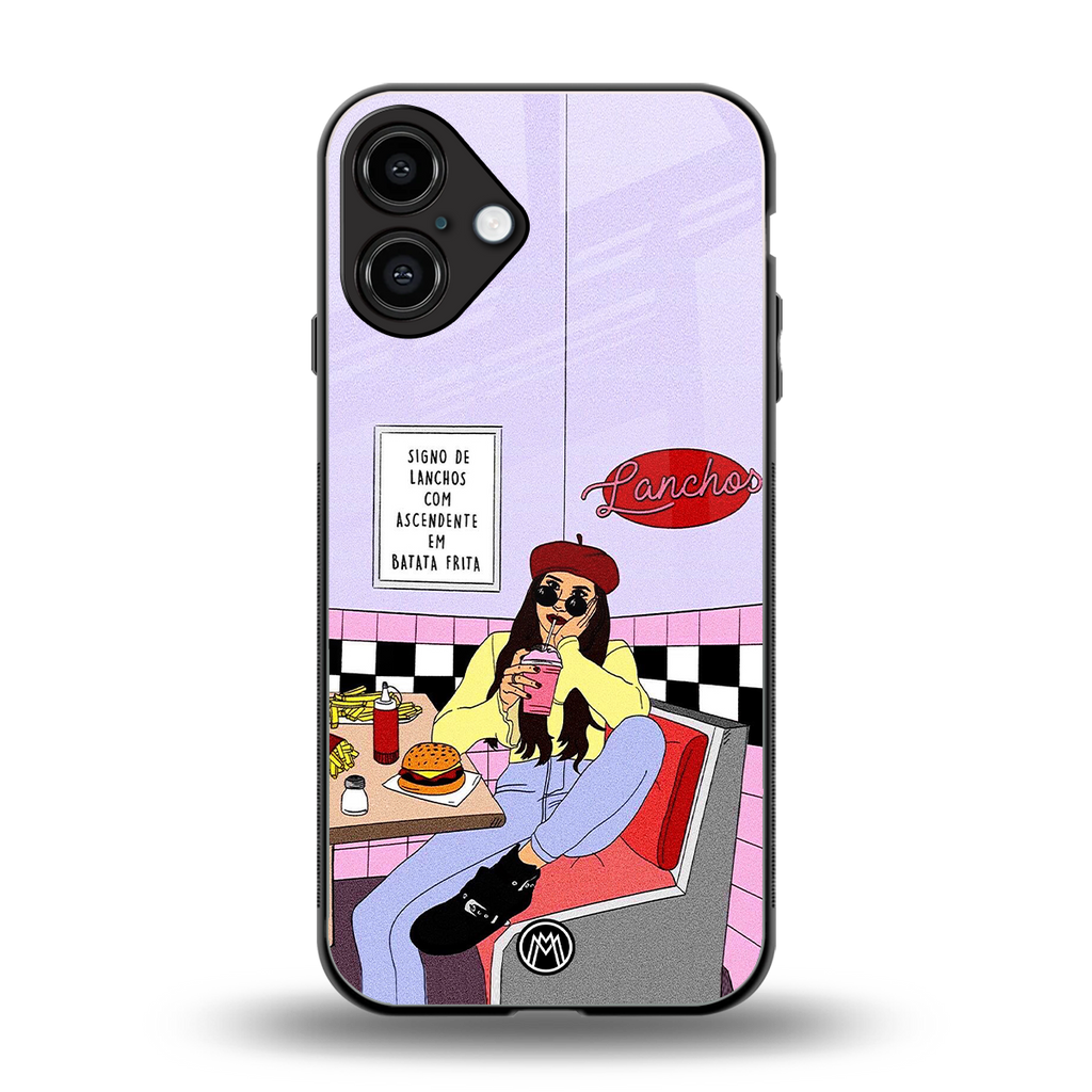 foodie diner back phone cover | glass case for iphone 16 plus