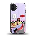 foodie diner back phone cover | glass case for iphone 16 plus
