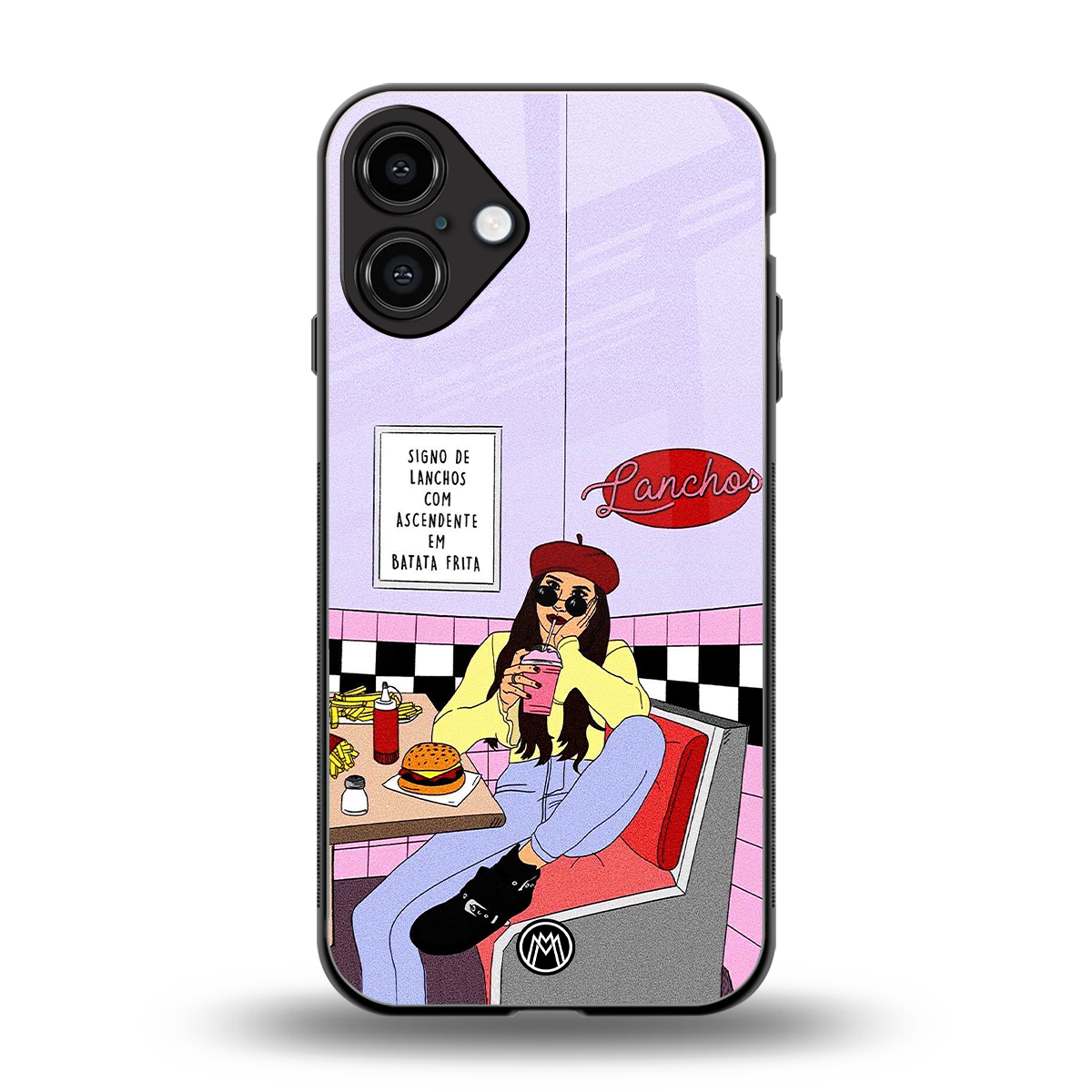 foodie diner back phone cover | glass case for iphone 16 plus