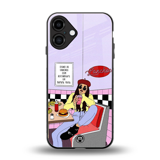 foodie diner back phone cover | glass case for iphone 16 plus