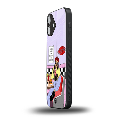 foodie diner back phone cover | glass case for iphone 16 plus