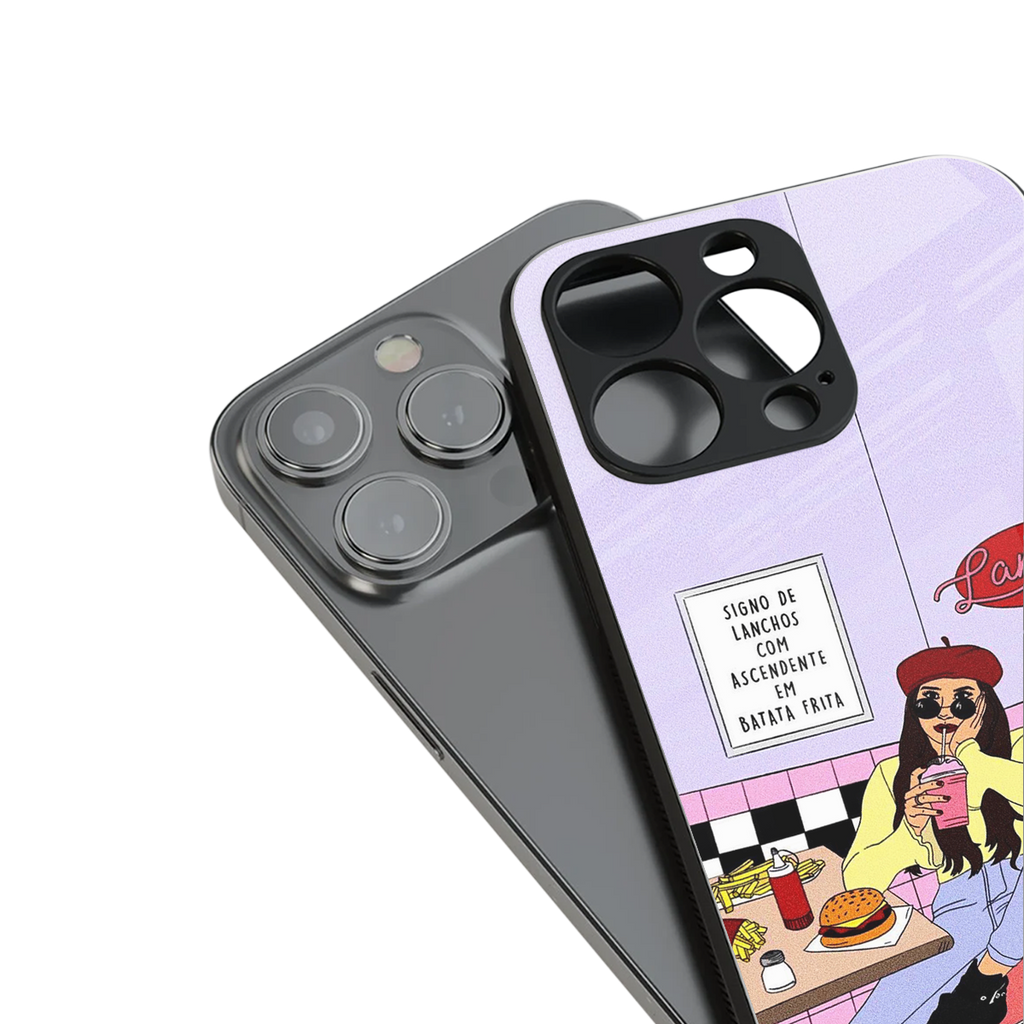 foodie diner back phone cover | glass case for iphone 14 pro max