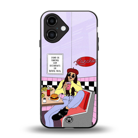 foodie diner back phone cover | glass case for iphone 16