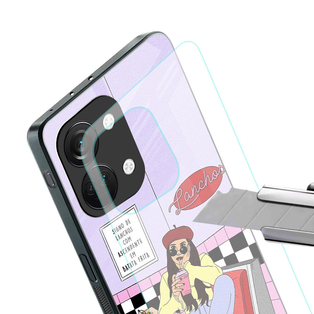 foodie diner back phone cover | glass case for oneplus nord 3