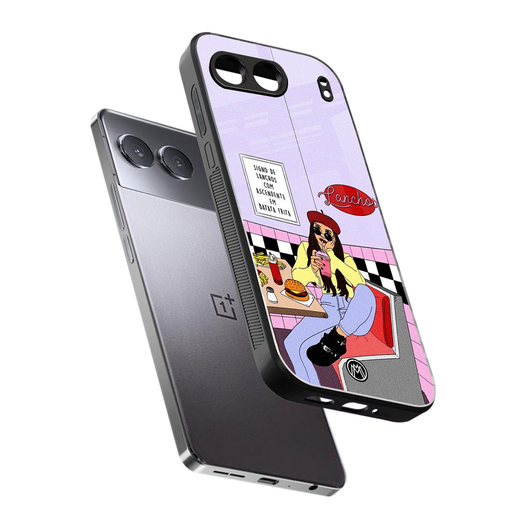foodie diner back phone cover | glass case for oneplus nord 4