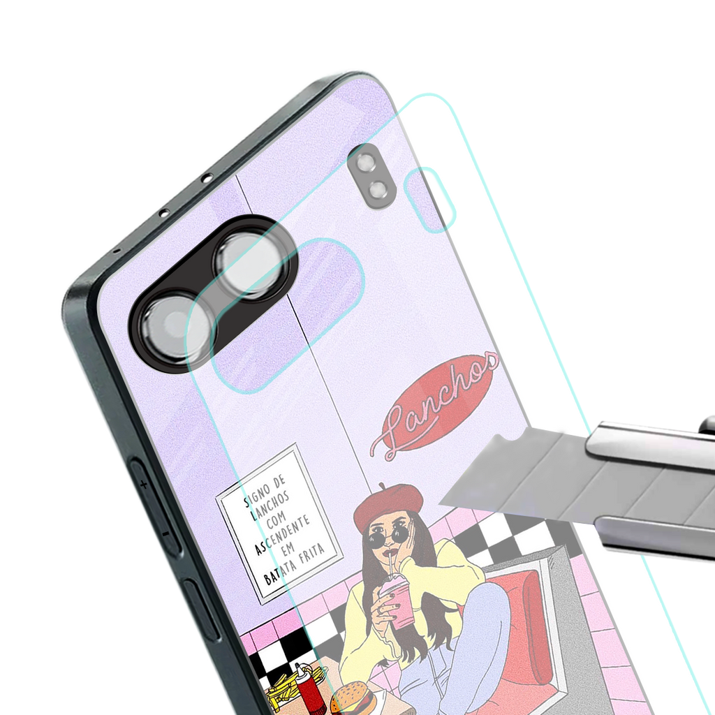 foodie diner back phone cover | glass case for oneplus nord 4