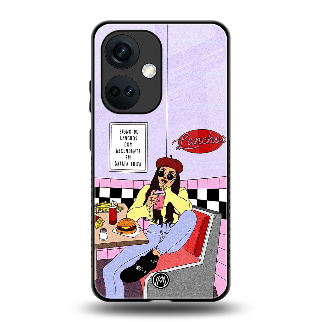 foodie diner back phone cover | glass case for oneplus nord ce 3