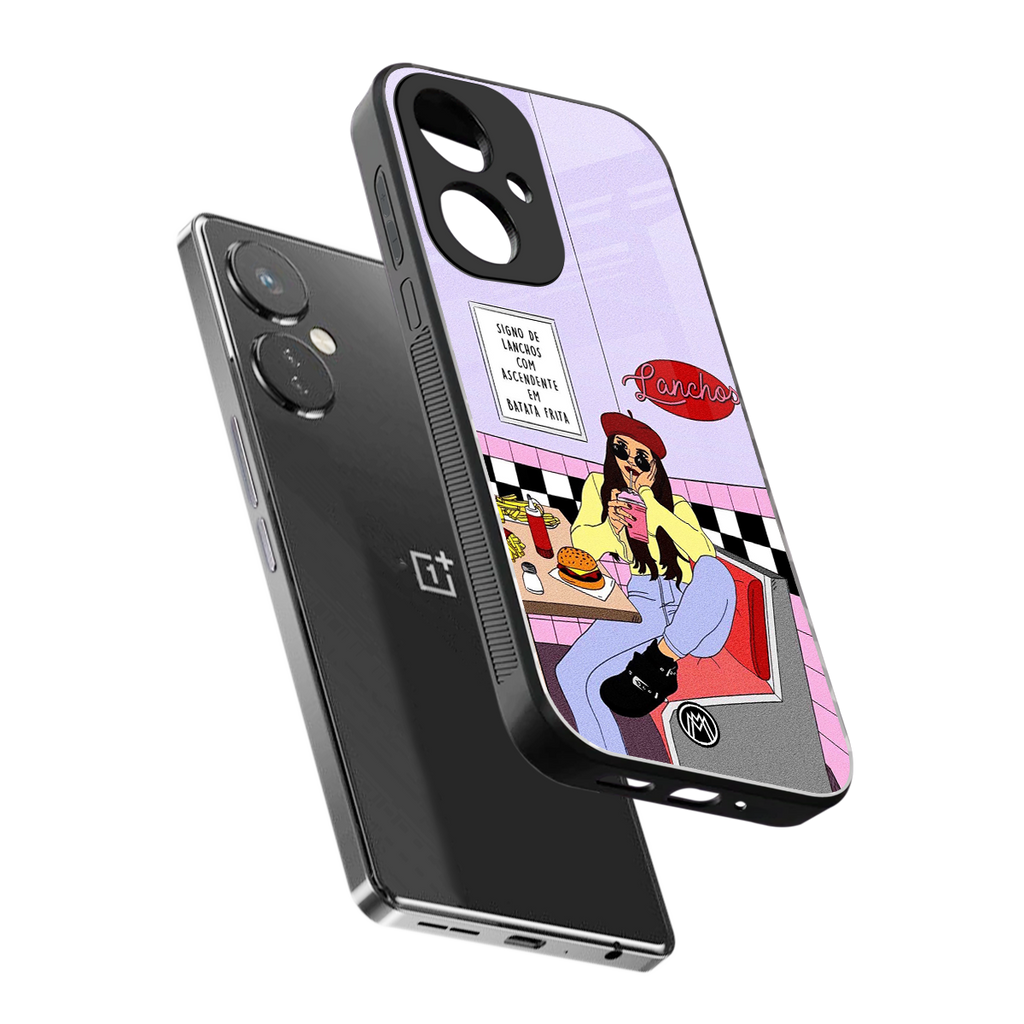 foodie diner back phone cover | glass case for oneplus nord ce 3