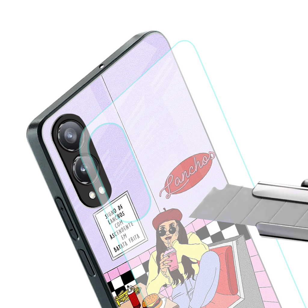 foodie diner back phone cover | glass case for oneplus nord ce 4 lite