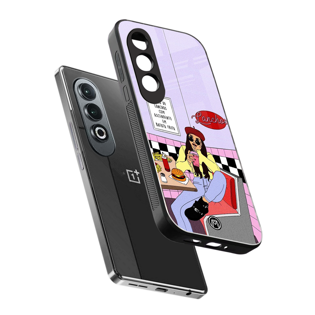 foodie diner back phone cover | glass case for oneplus nord ce 4