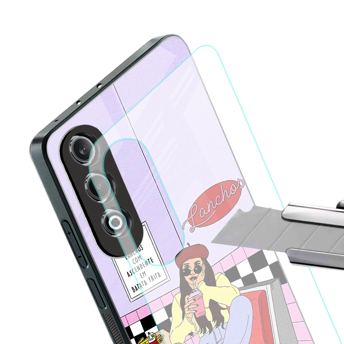 foodie diner back phone cover | glass case for oneplus nord ce 4