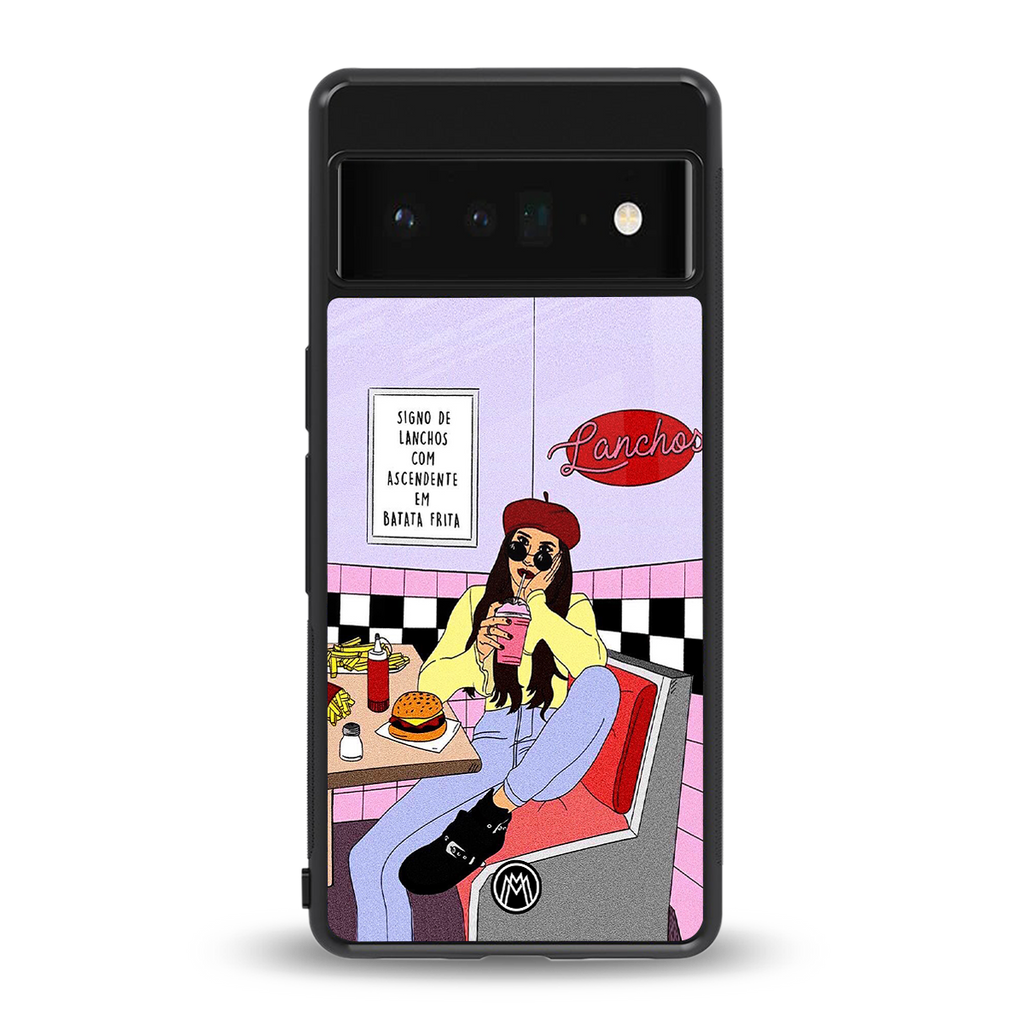 foodie diner back phone cover | glass case for google pixel 6 pro
