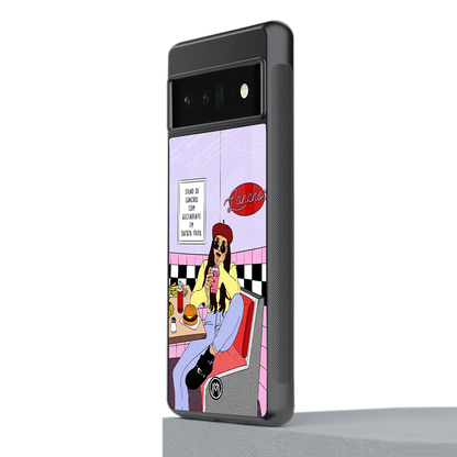 foodie diner back phone cover | glass case for google pixel 6 pro