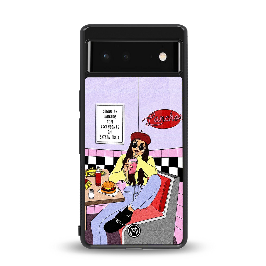 foodie diner back phone cover | glass case for google pixel 6