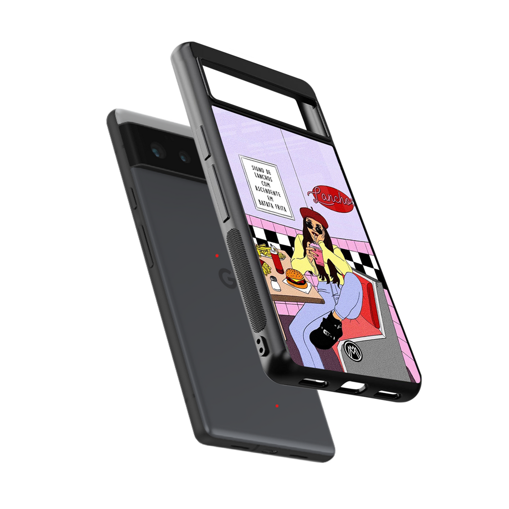 foodie diner back phone cover | glass case for google pixel 6