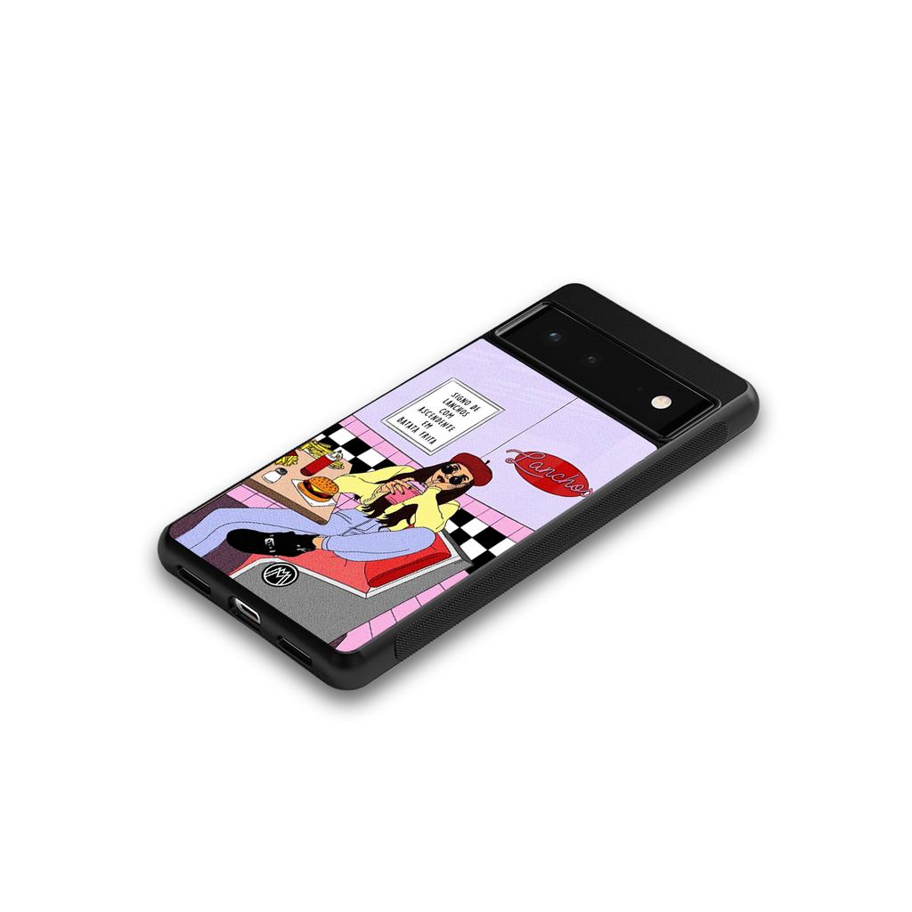 foodie diner back phone cover | glass case for google pixel 6