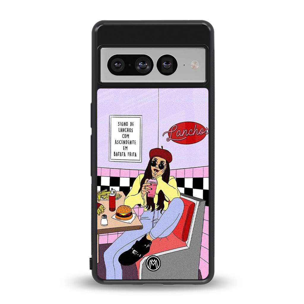 foodie diner back phone cover | glass case for google pixel 7 pro