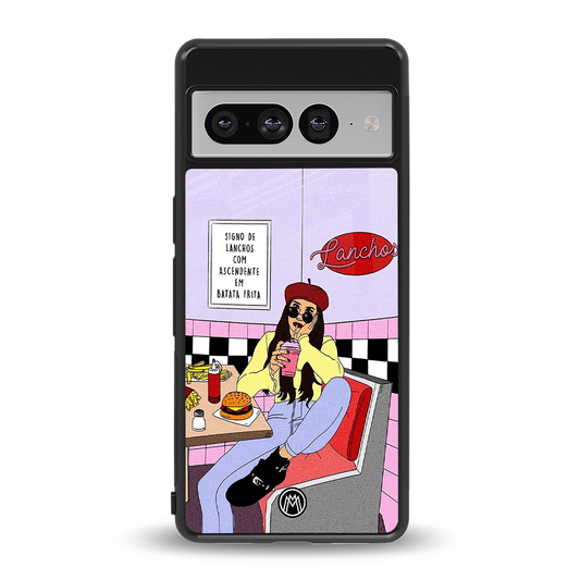 foodie diner back phone cover | glass case for google pixel 7 pro