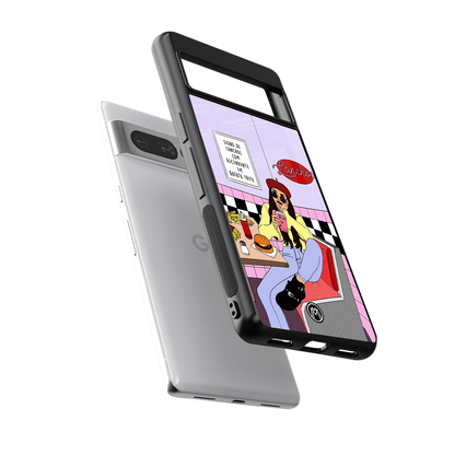 foodie diner back phone cover | glass case for google pixel 7 pro