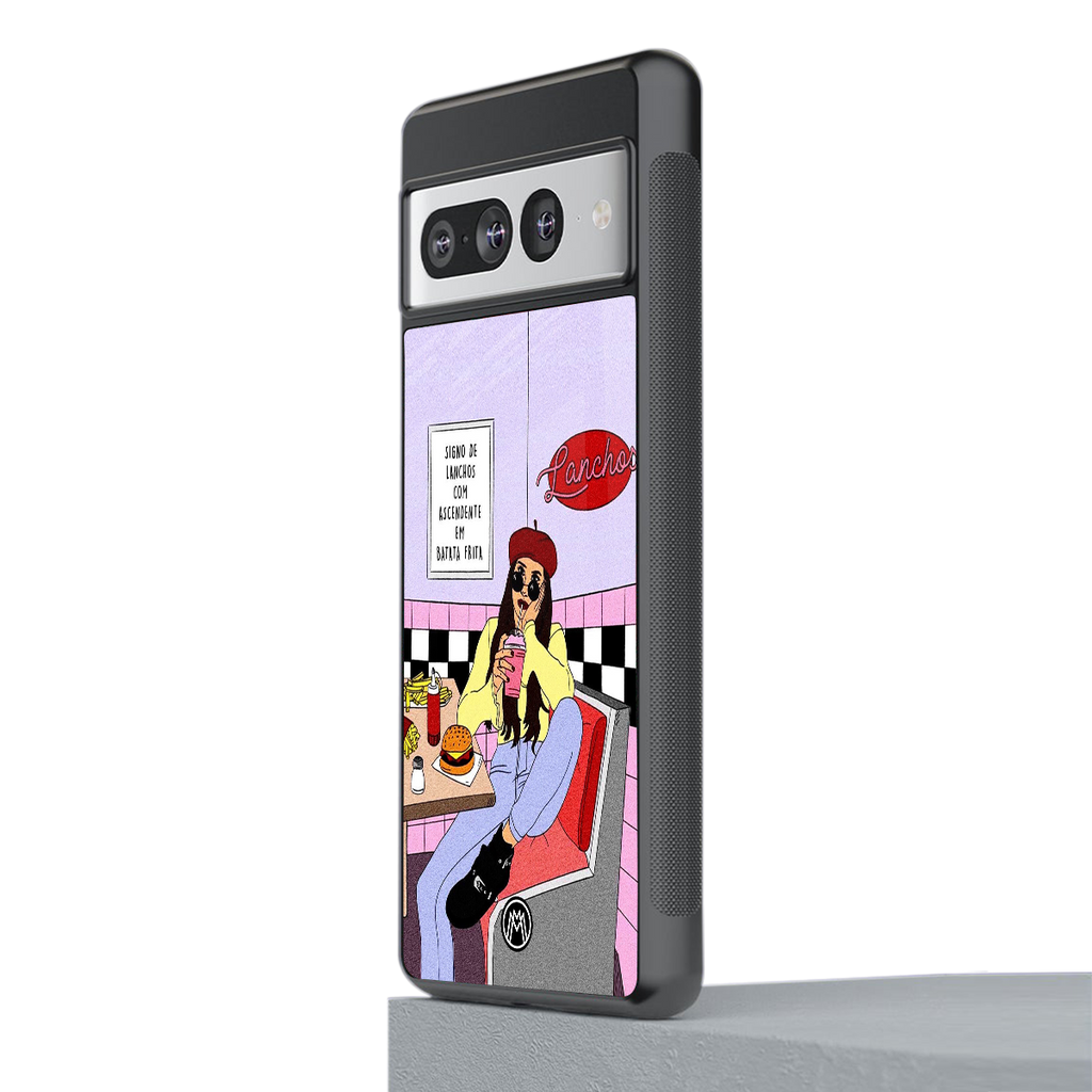 foodie diner back phone cover | glass case for google pixel 7 pro