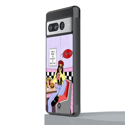 foodie diner back phone cover | glass case for google pixel 7 pro