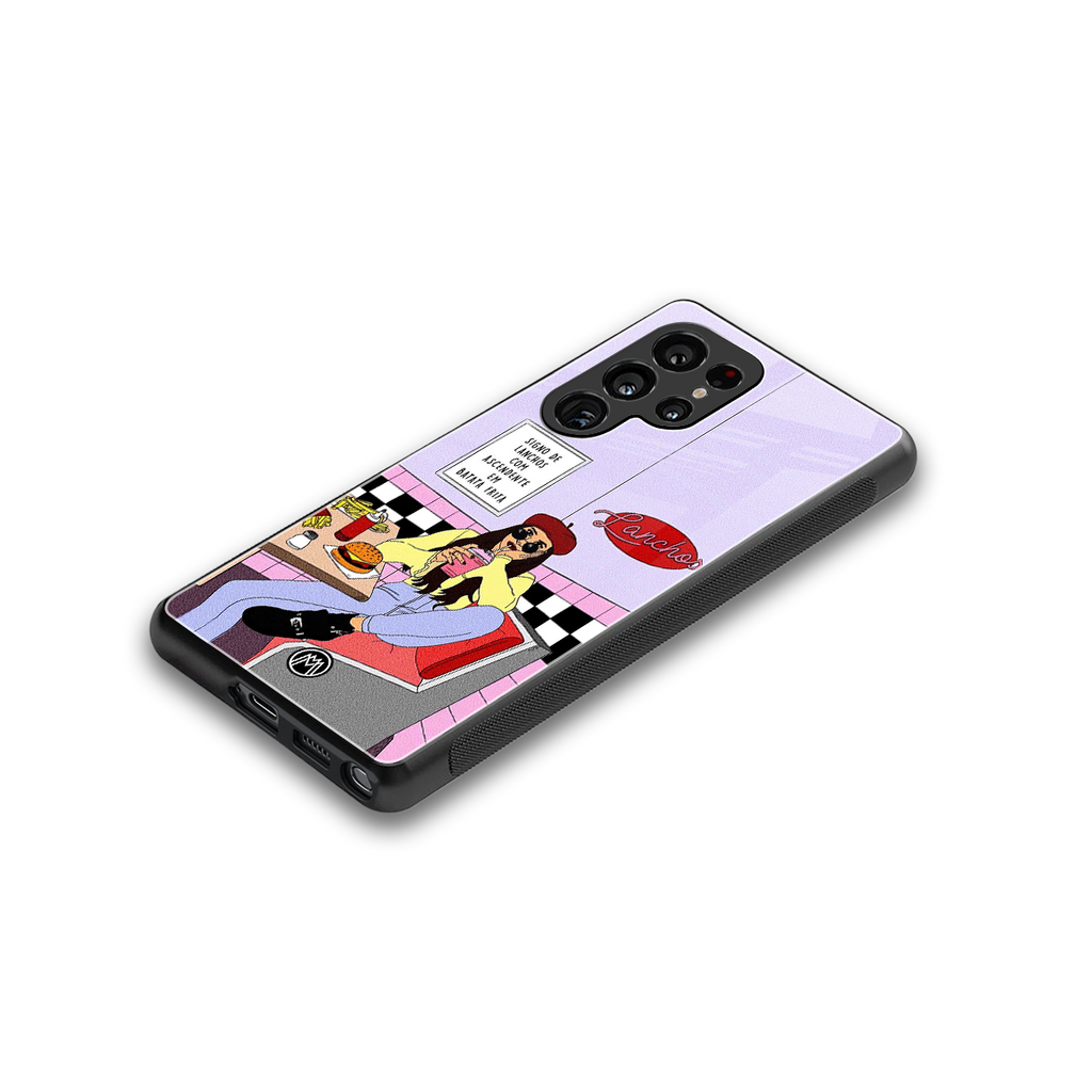 foodie diner back phone cover | glass case for samsung galaxy s25 ultra