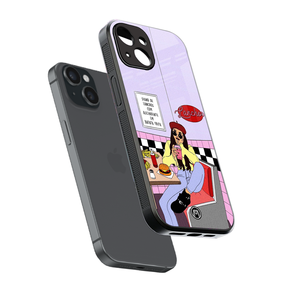 foodie diner back phone cover | glass case for iphone 15
