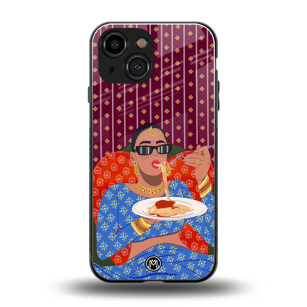 foodie queen back phone cover | glass case for iphone 13 mini