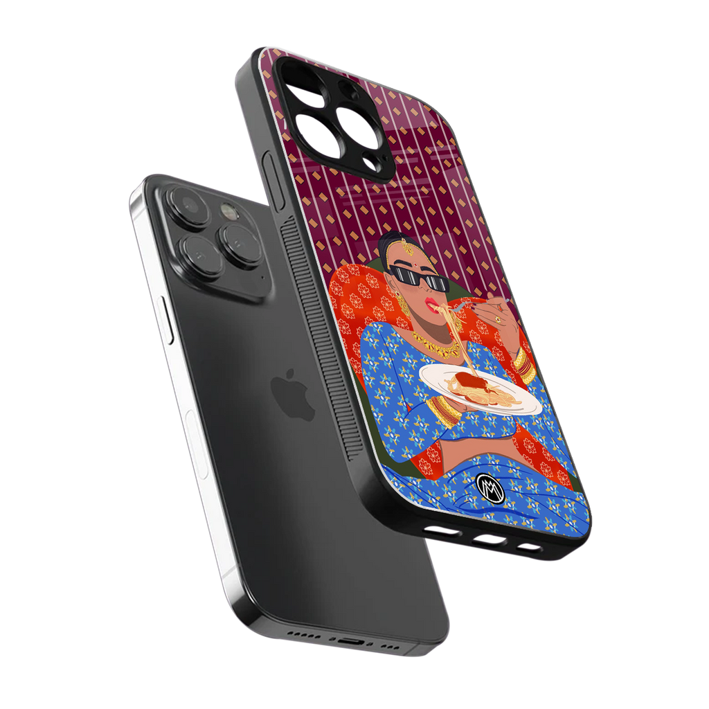 foodie queen back phone cover | glass case for iphone 13 pro max