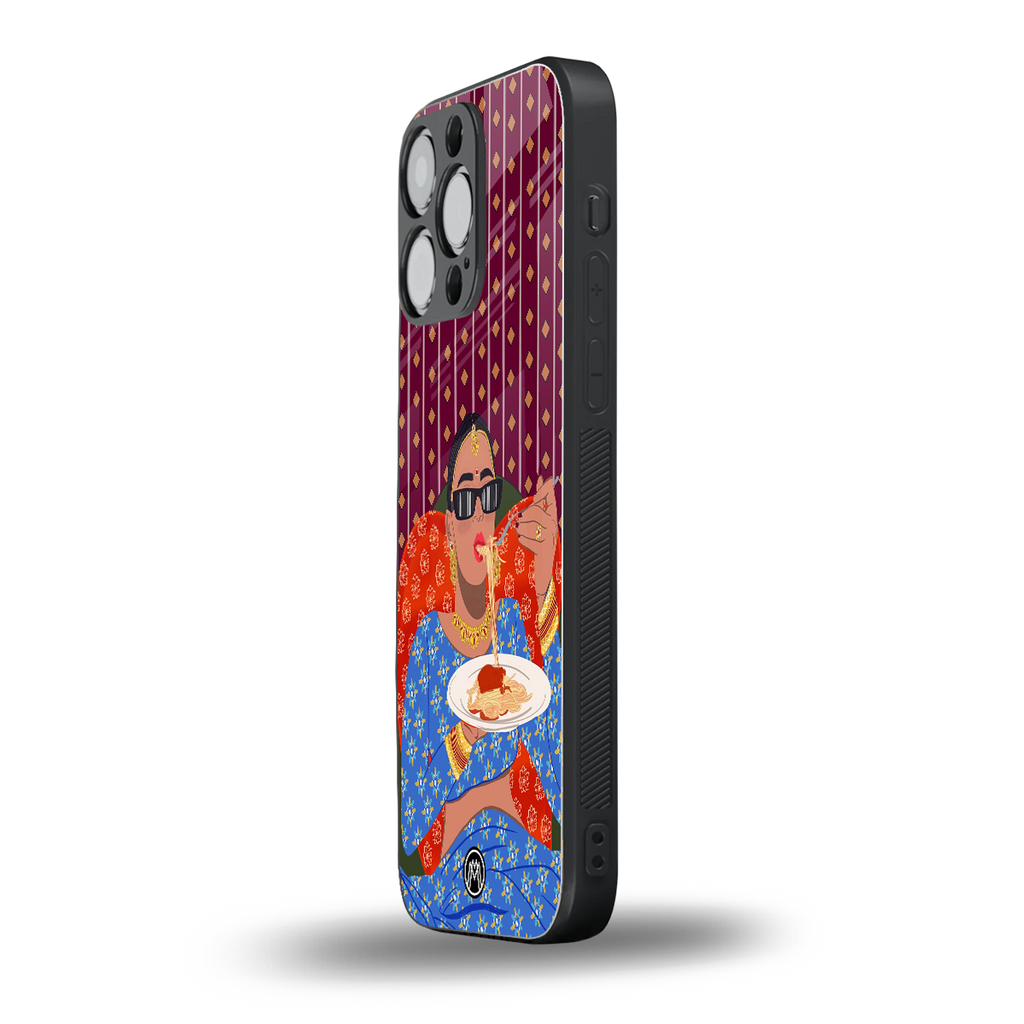 foodie queen back phone cover | glass case for iphone 13 pro max