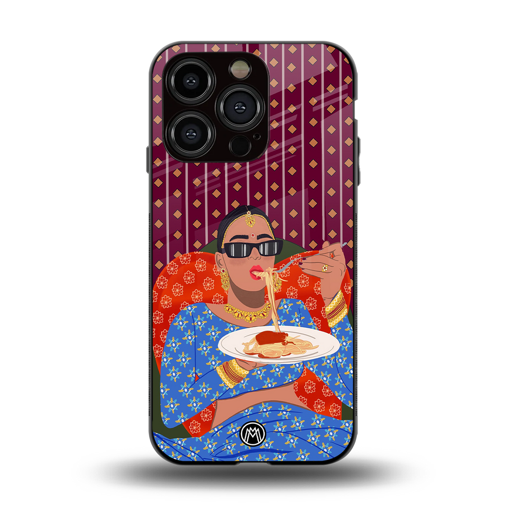 foodie queen back phone cover | glass case for iphone 13 pro