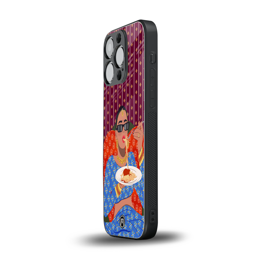 foodie queen back phone cover | glass case for iphone 13 pro