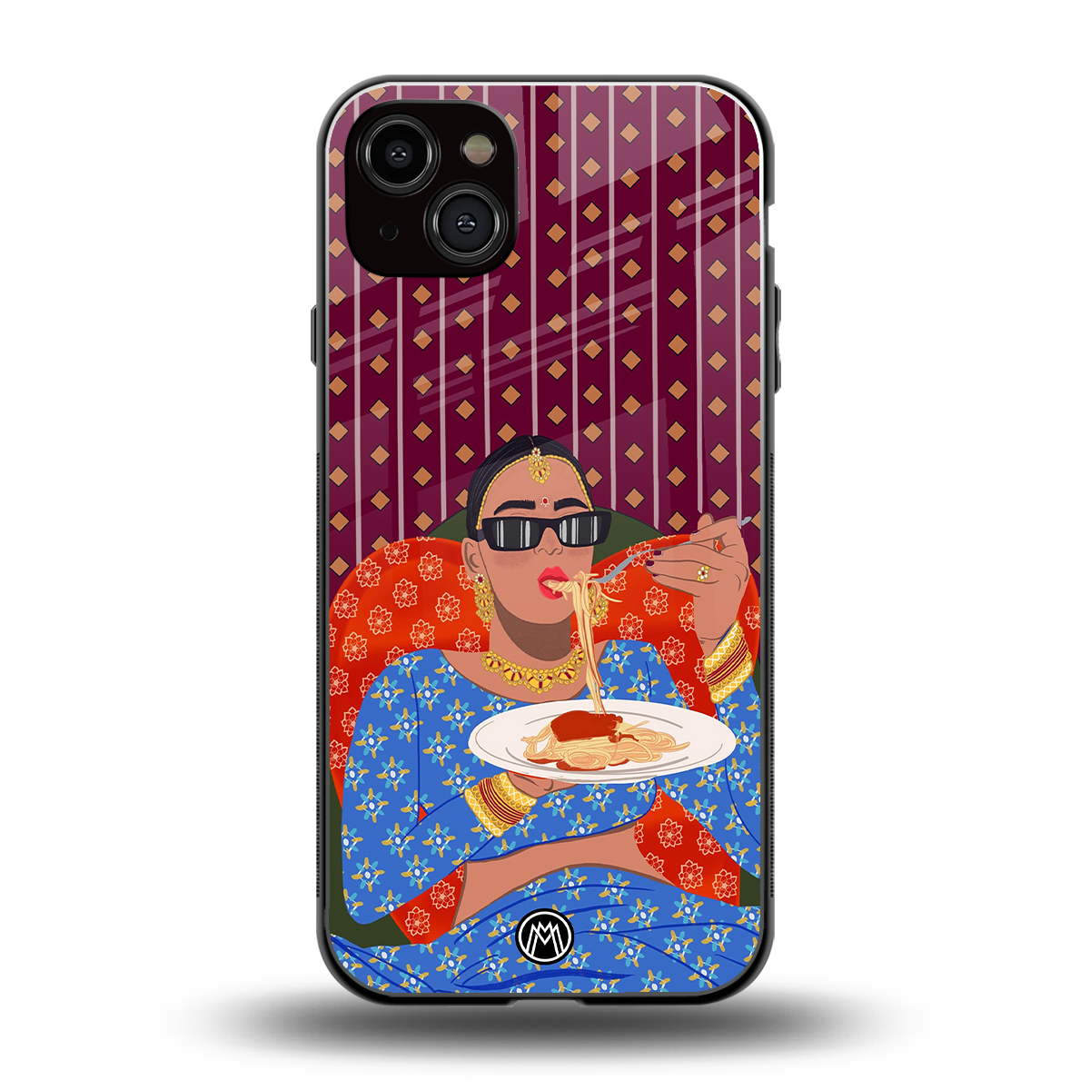 foodie queen back phone cover | glass case for iphone 15 plus