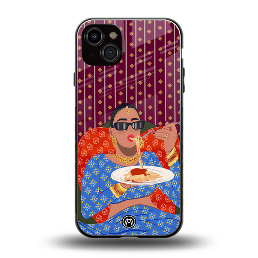 foodie queen back phone cover | glass case for iphone 14 plus