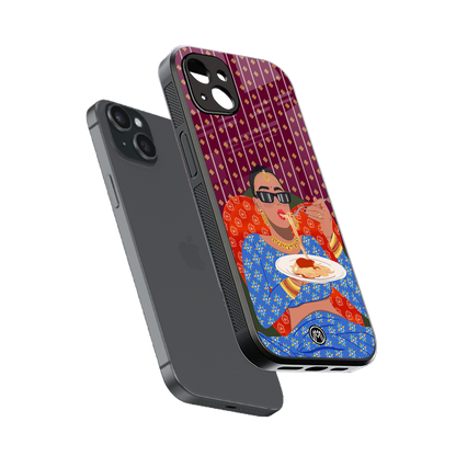 foodie queen back phone cover | glass case for iphone 14 plus