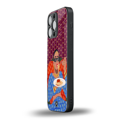 foodie queen back phone cover | glass case for iphone 14 pro max