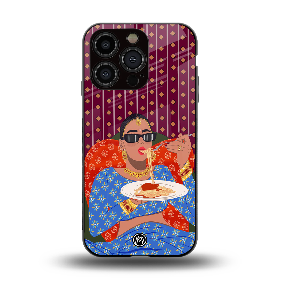 foodie queen back phone cover | glass case for iphone 15 pro