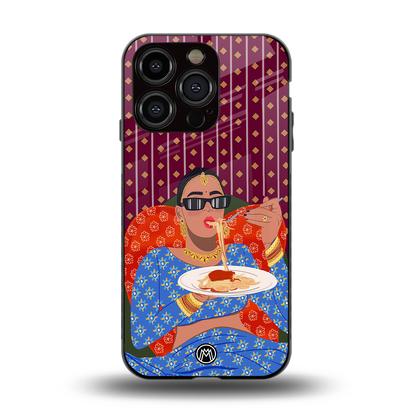 foodie queen back phone cover | glass case for iphone 15 pro