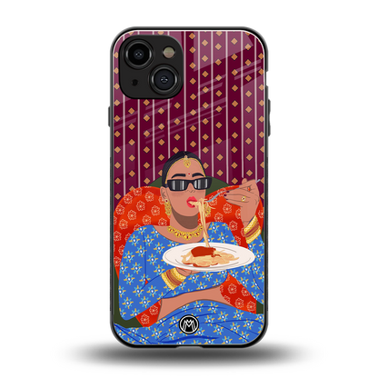 foodie queen back phone cover | glass case for iphone 15