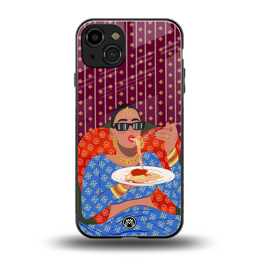 foodie queen back phone cover | glass case for iphone 15