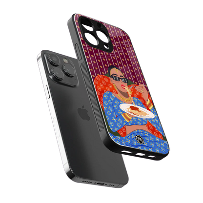 foodie queen back phone cover | glass case for iphone 15 pro
