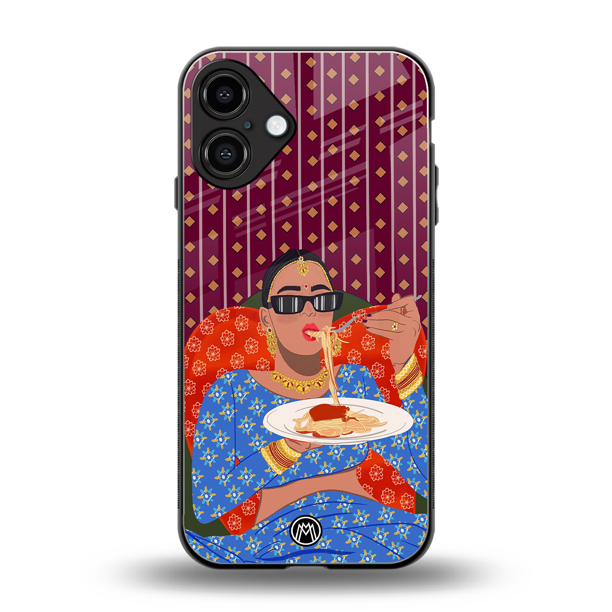 foodie queen back phone cover | glass case for iphone 16 plus