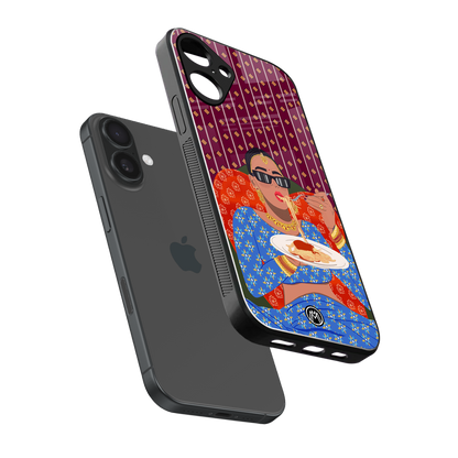 foodie queen back phone cover | glass case for iphone 16 plus
