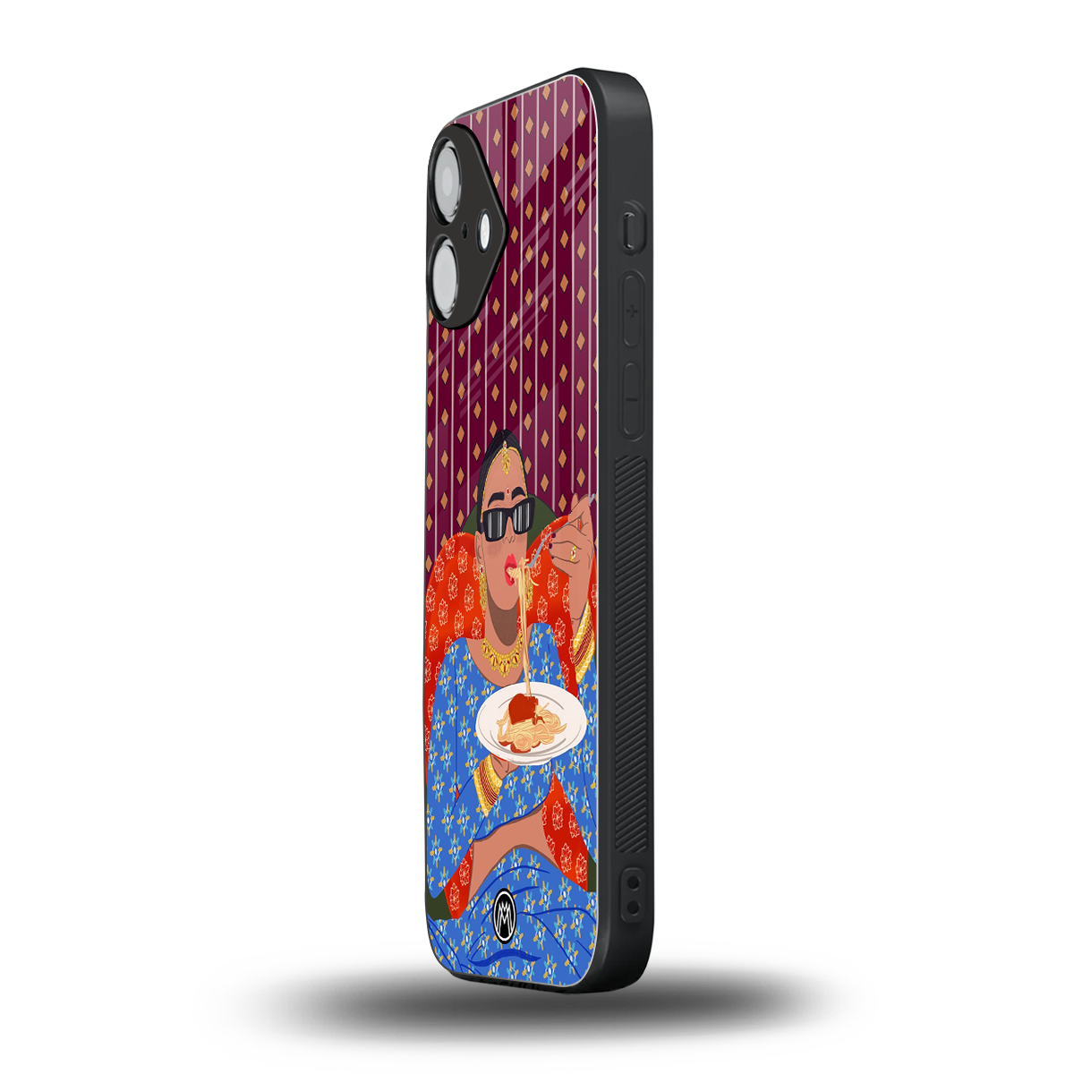 foodie queen back phone cover | glass case for iphone 16 plus